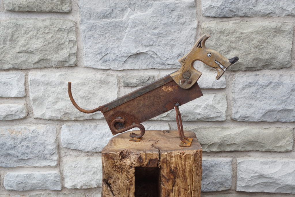 Gartendeko aus Eisen und Holz SCHROTT?!KUNST?!